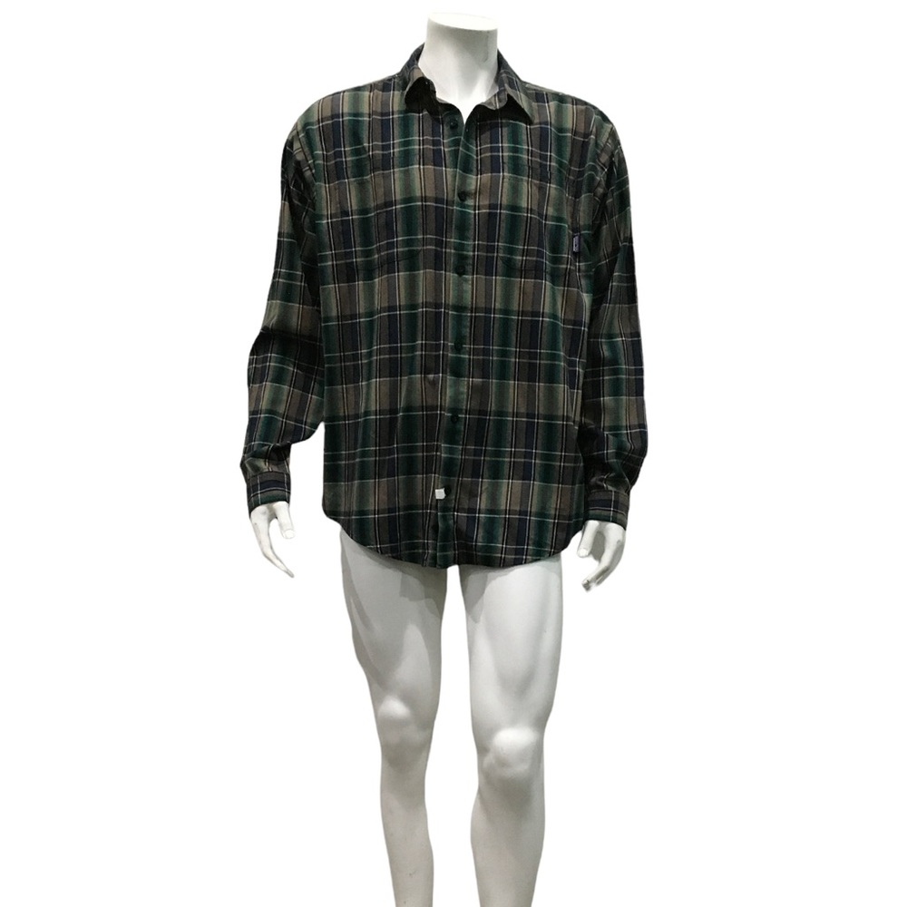 Patagonia Mens Green Check Plaid Button Shirt